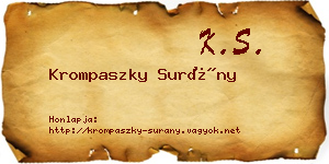 Krompaszky Surány névjegykártya